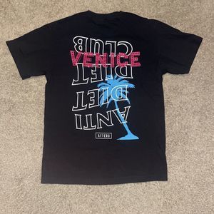 Men’s Afters Venice Anti Diet Diet Club T-Shirt Anti Social Black Size Medium